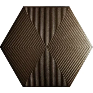 PISO CERAL HEXAGONAL CONNECT BROWN