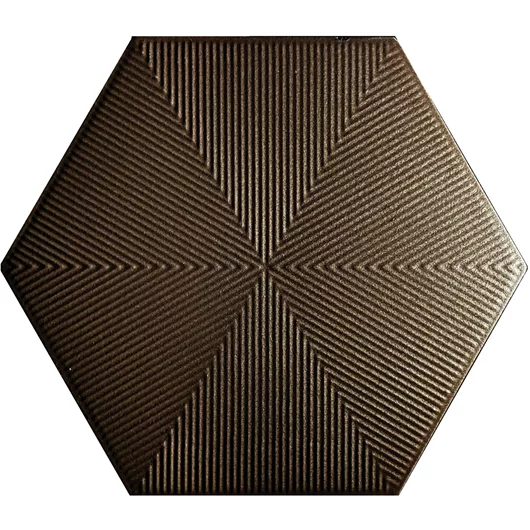 PISO CERAL HEXAGONAL CONNECT BROWN